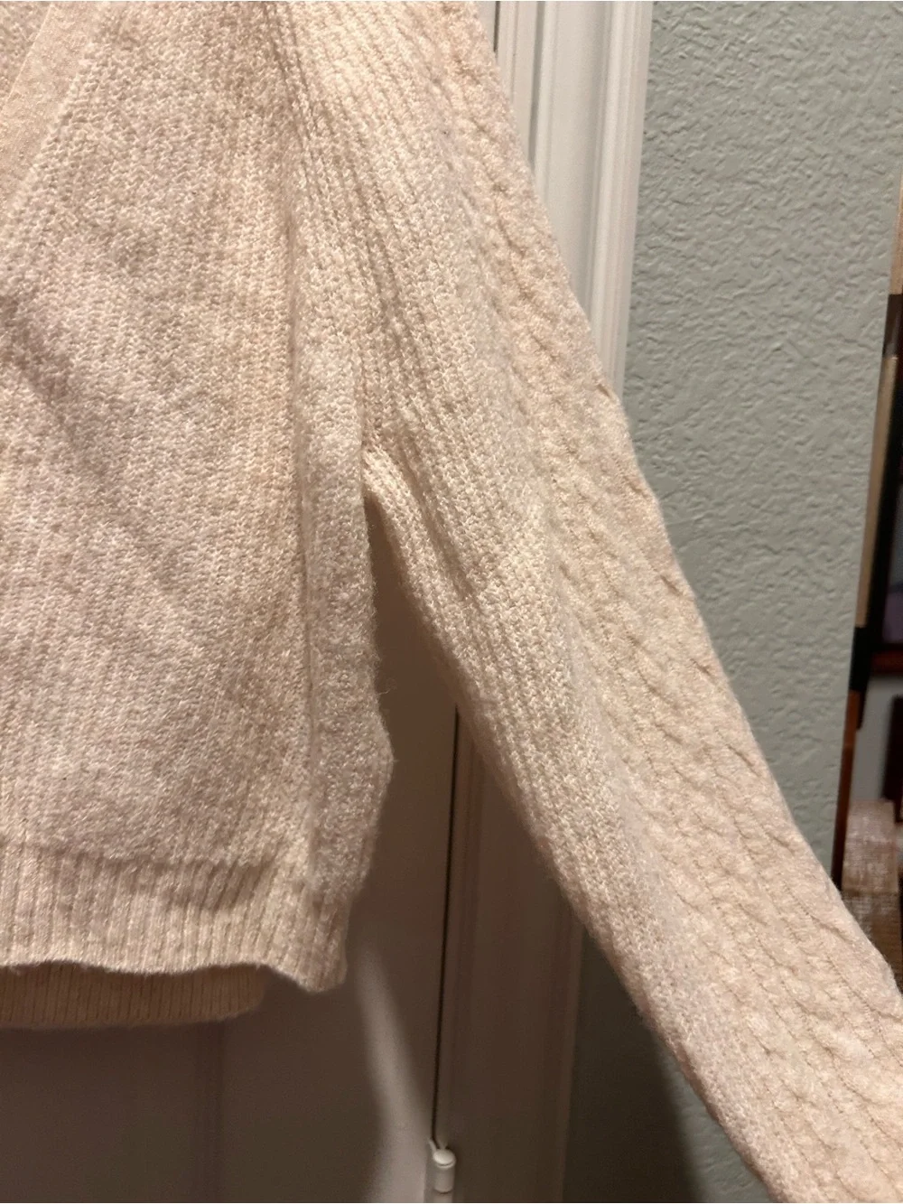 J. Crew Cream Cable-Detail Button Cardigan with matching tank top sweater